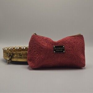 Belo Horizonte Coral/Pink Embossed Makeup Bag w/ Zipper, Since 1965, 8 x 5.5
